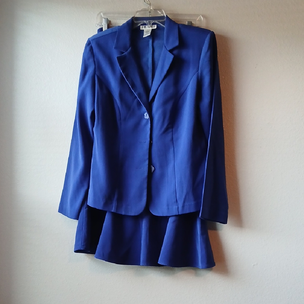 J. W. Treci Royal Blue Women's Blazer and Skirt Set